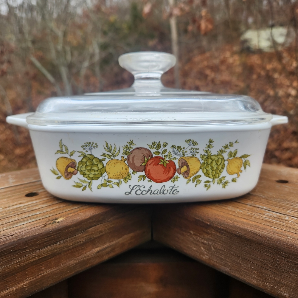 Vintage Corningware Spice Of Life 1 Qt Baking Dish A1B W/ Pyrex Lid